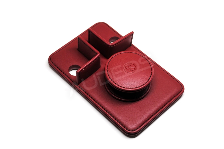 PLUSSOUND Leather Earphone Stand bordowy