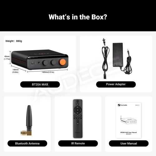 Fosi Audio BT20A MAX (48 V) wzmacniacz stereo z odbiornikiem Bluetooth