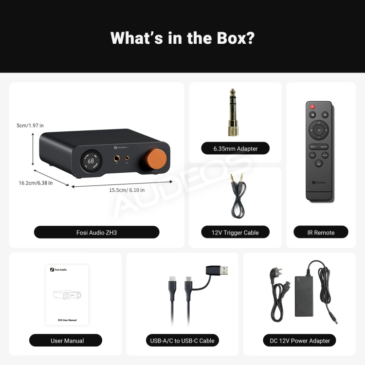 Słuchawkowy DAC/AMP Fosi Audio ZH3 (zestaw)